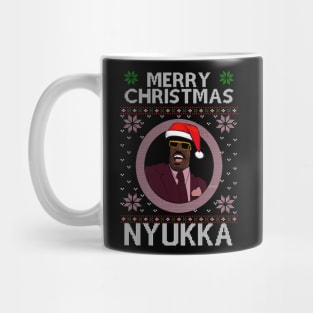 Ugly Christmas Sweater Pinky From Friday Merry Christmas Nyukka Santa hat Mug